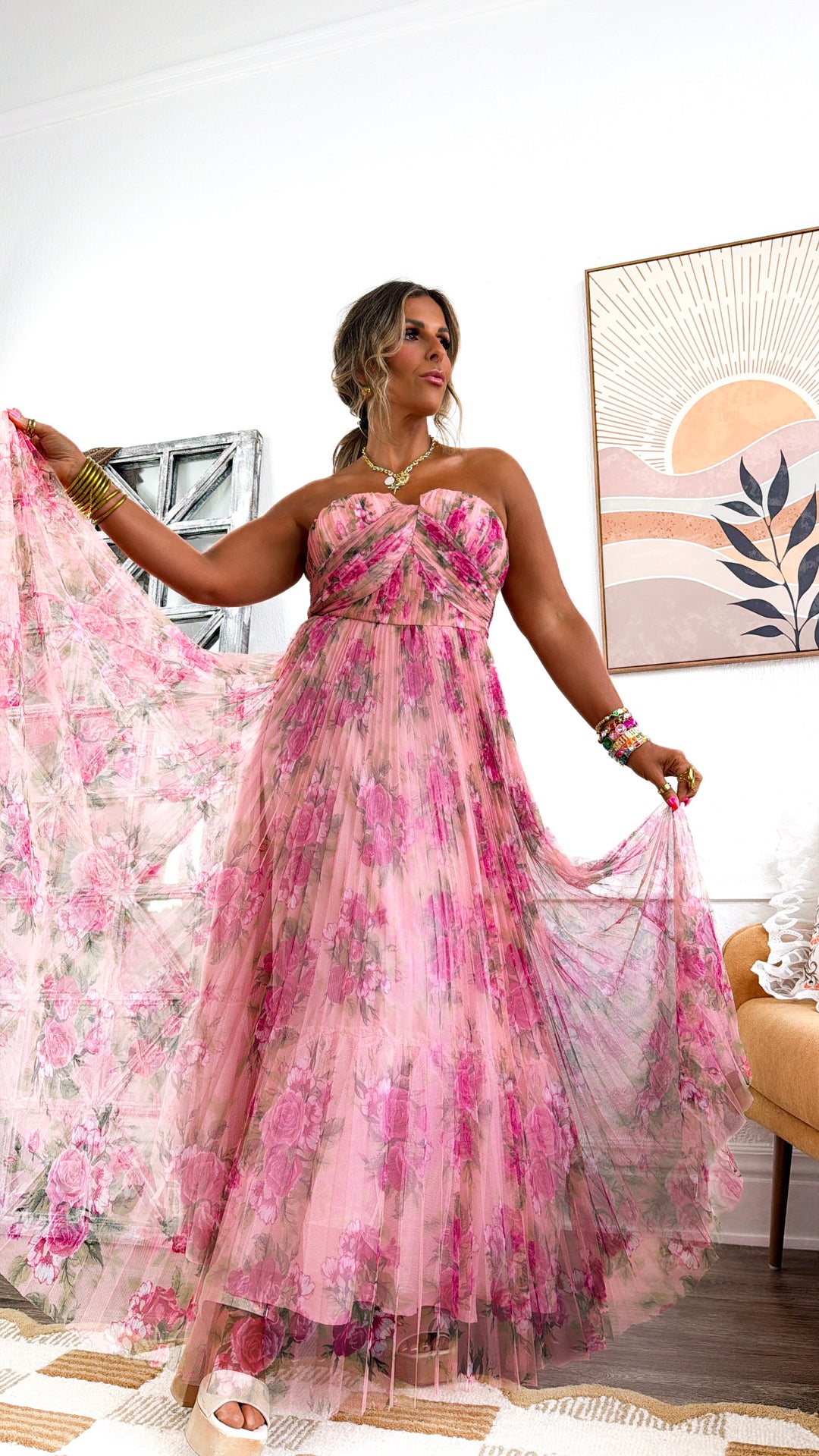 Garden Goddess Maxi Dress, Blush Pink Garden Goddess Maxi Dress, Blush Pink