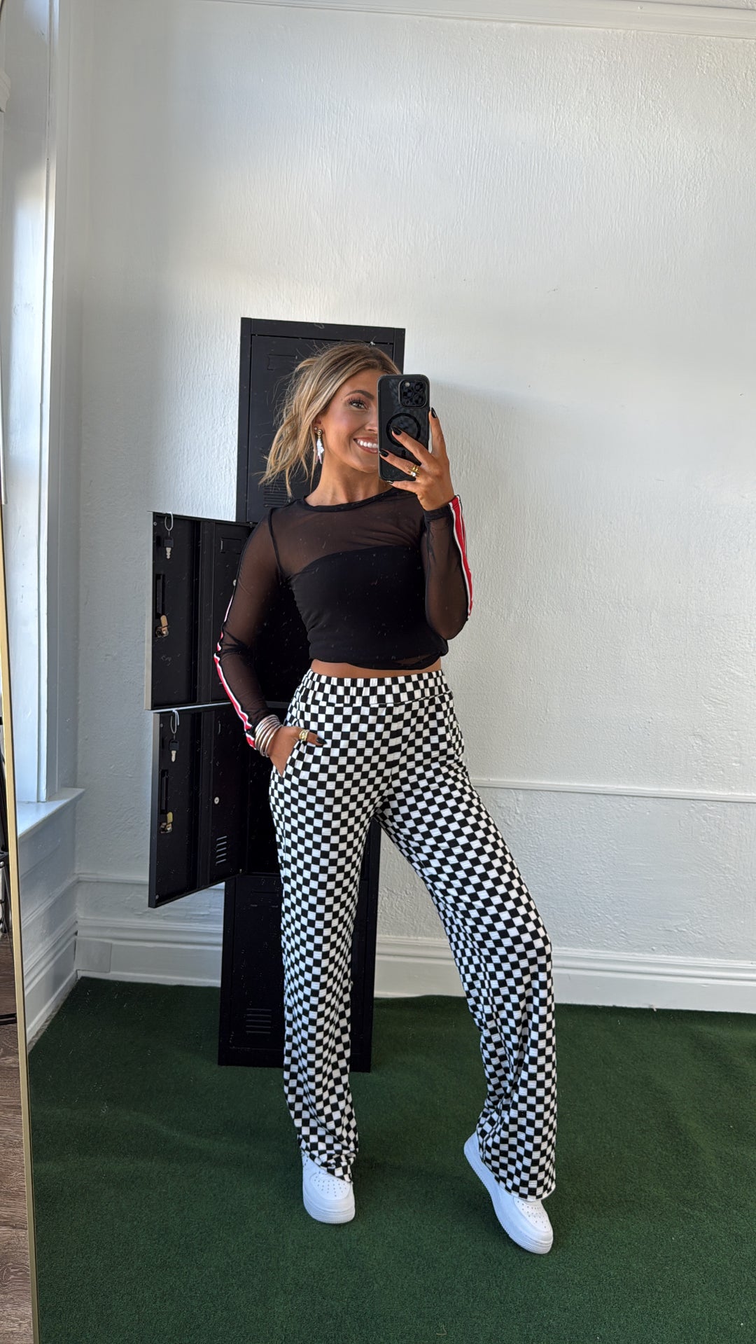 ECB Exclusive : Kickin' It Checkered Pant, White/Black