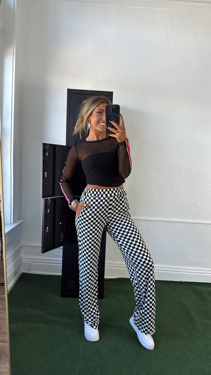 ECB Exclusive : Kickin' It Checkered Pant, White/Black