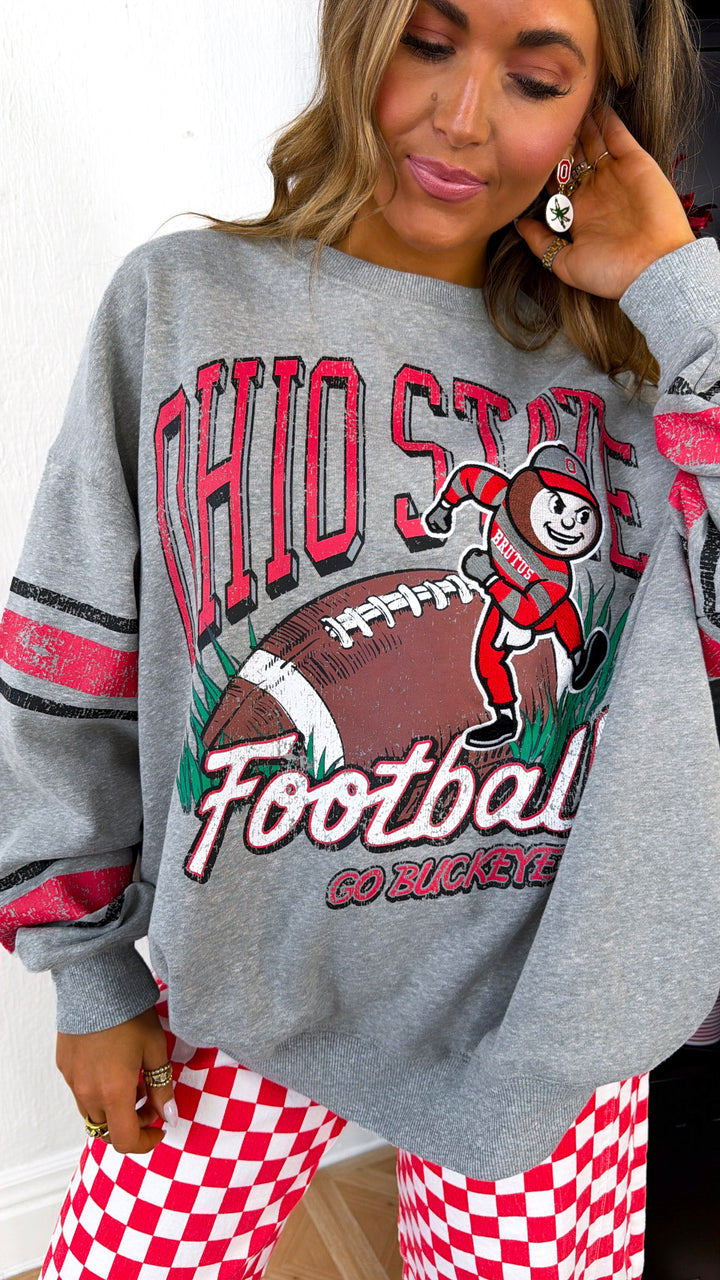 Ohio State Touchdown Bound Retro Sweatshirt, Heather Gray