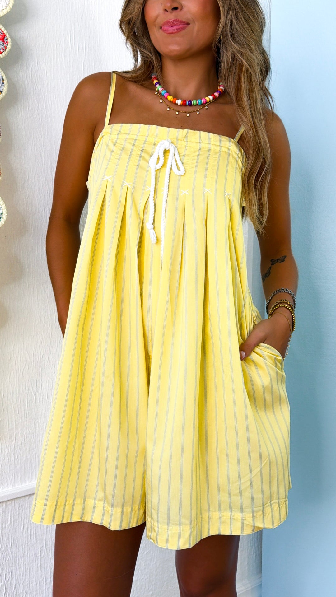 Lovely Sunshine Romper, Daisy/Sky