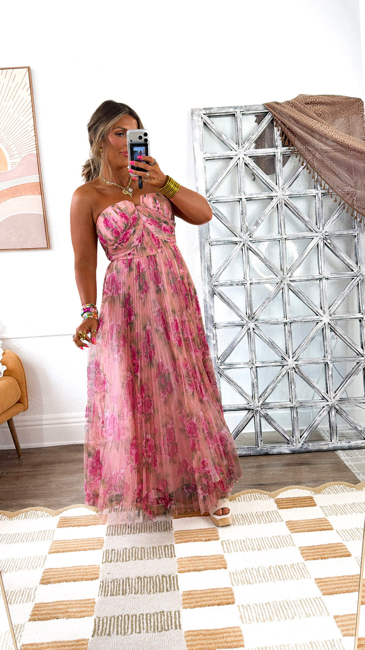 Garden Goddess Maxi Dress, Blush Pink