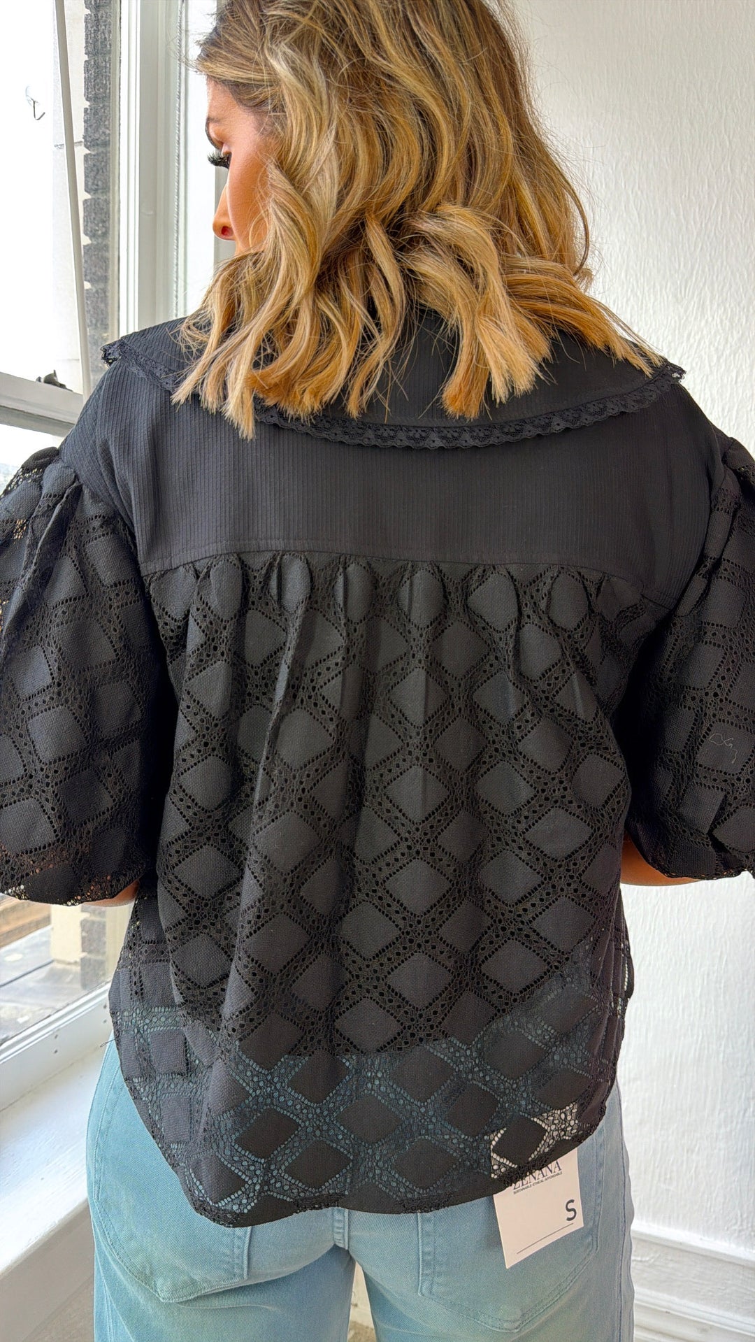 Elegant Midnight Blouse, Black