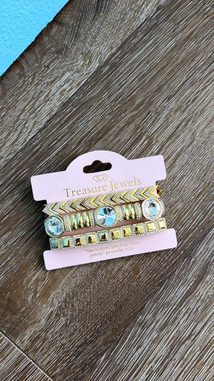 Crystal Luxe Power Bracelet Stack