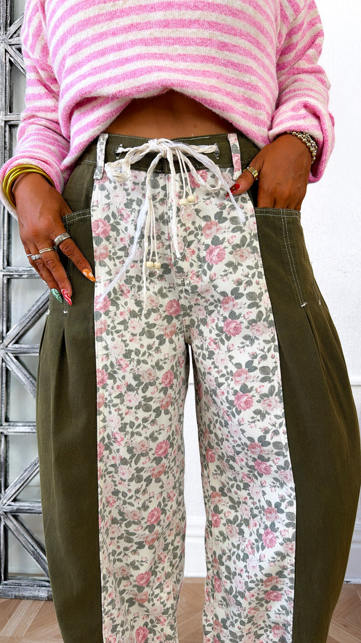 Unique Detailed Pants, Olive