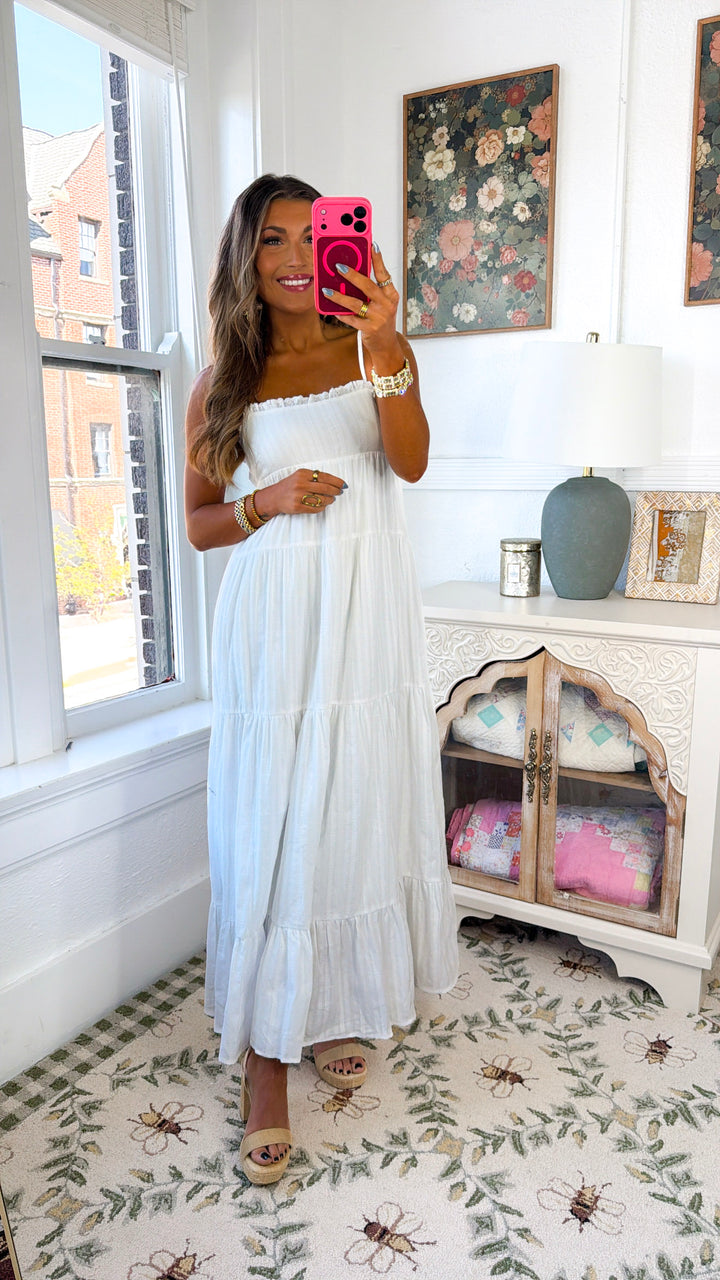 Bailee Open Back Maxi Dress, Off White