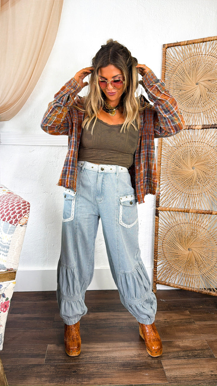 At The Campgrounds Relaxed Flannel, Washed Amber