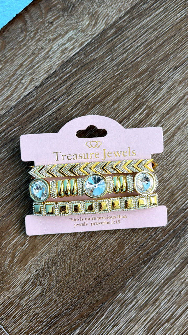 Crystal Luxe Power Bracelet Stack