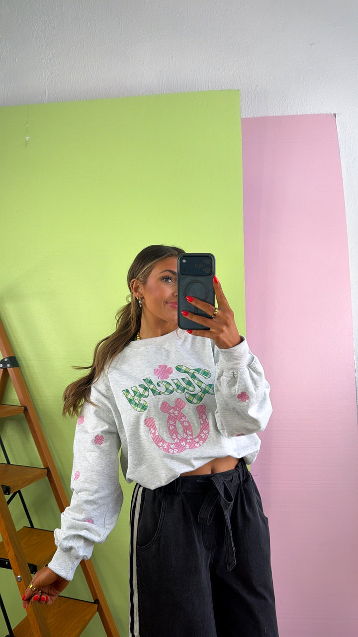 Clover Club Crewneck, H.Grey