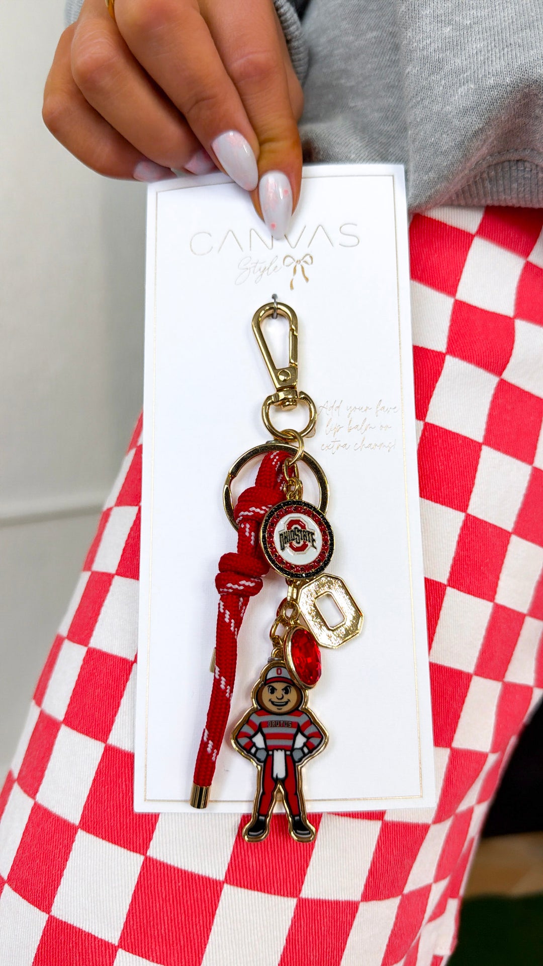 Ohio State Football Cluster Bag Charm in Red