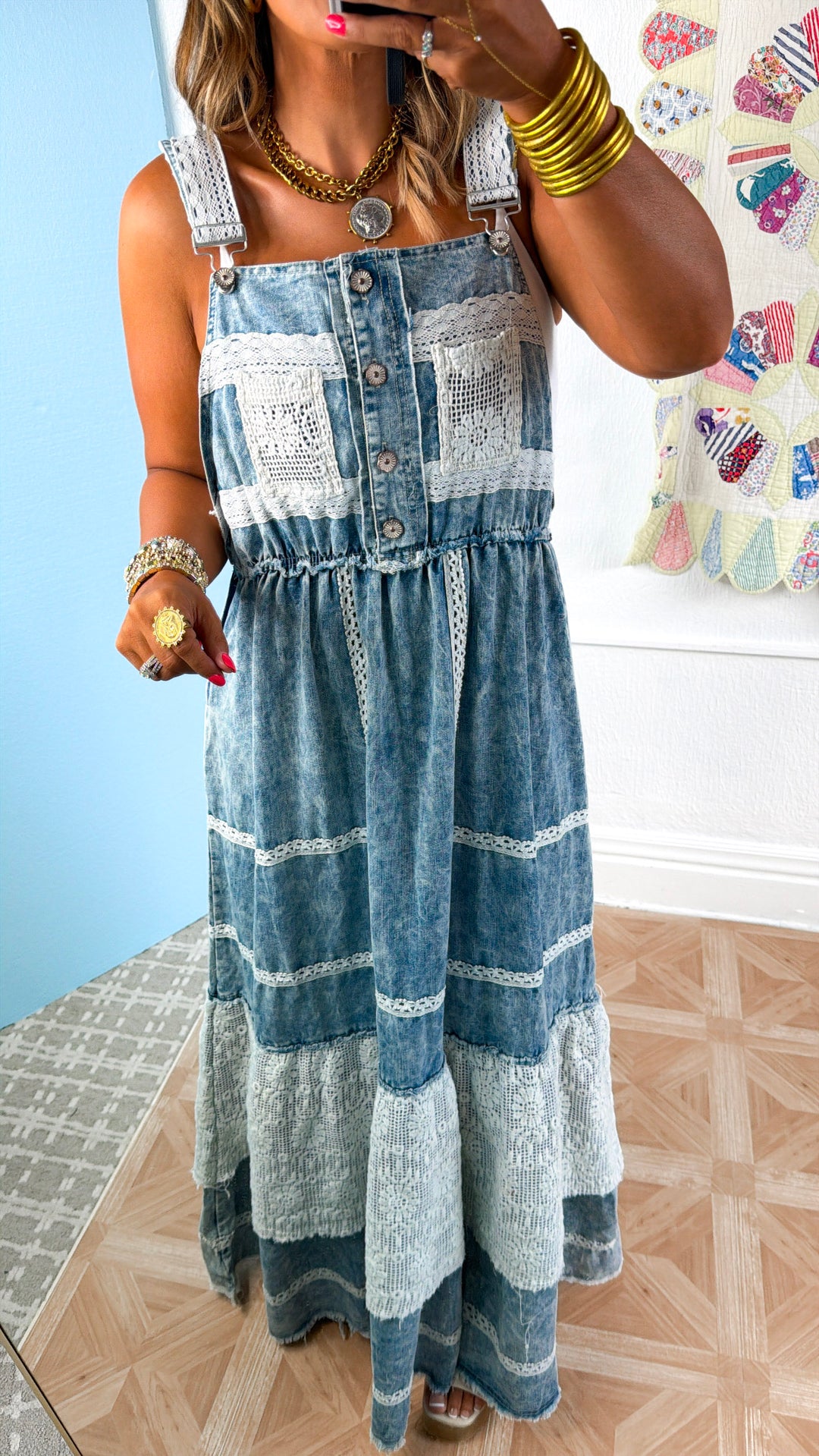 Pretty In Lace Blue Denim Dress – Everyday Chic Boutique