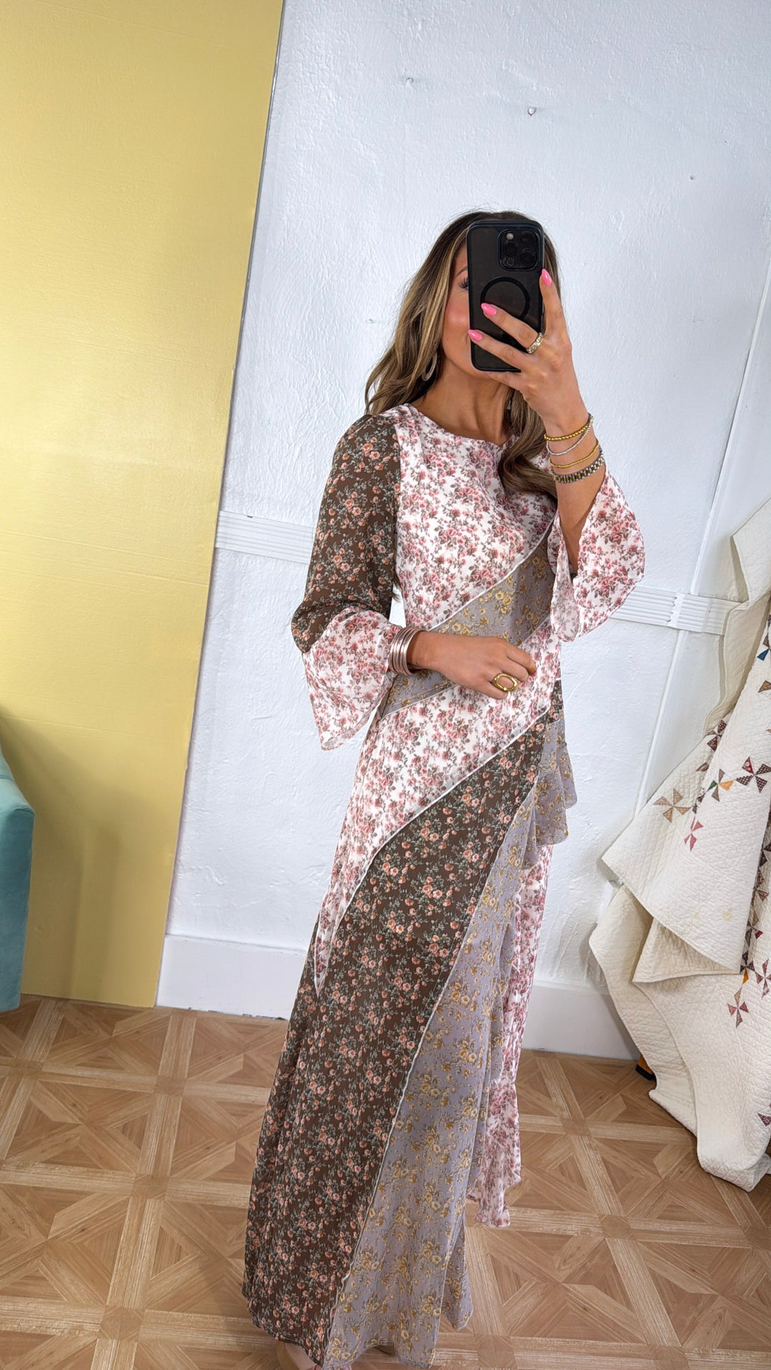 Boho Bloom Floral Print Chiffon Maxi Dress Everyday Chic Boutique Boho Bloom Floral Print Chiffon Maxi Dress Everyday Chic Boutique