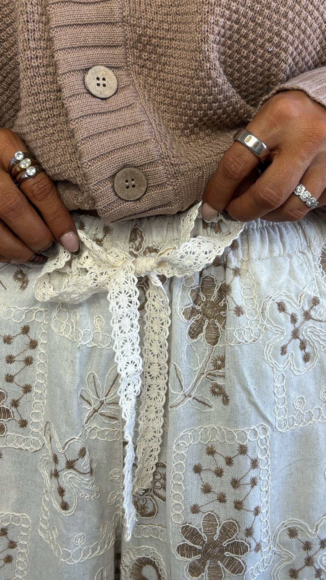 Mallow Knit Joggers, Natural