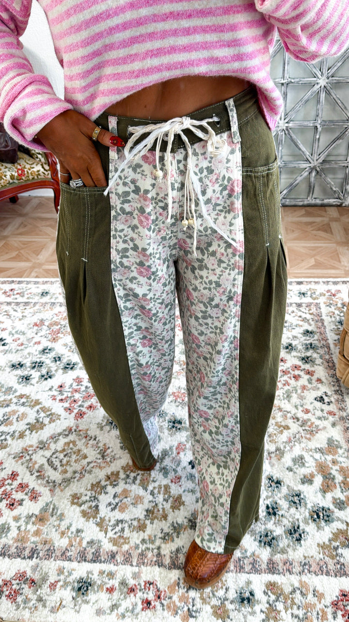 Unique Detailed Pants, Olive