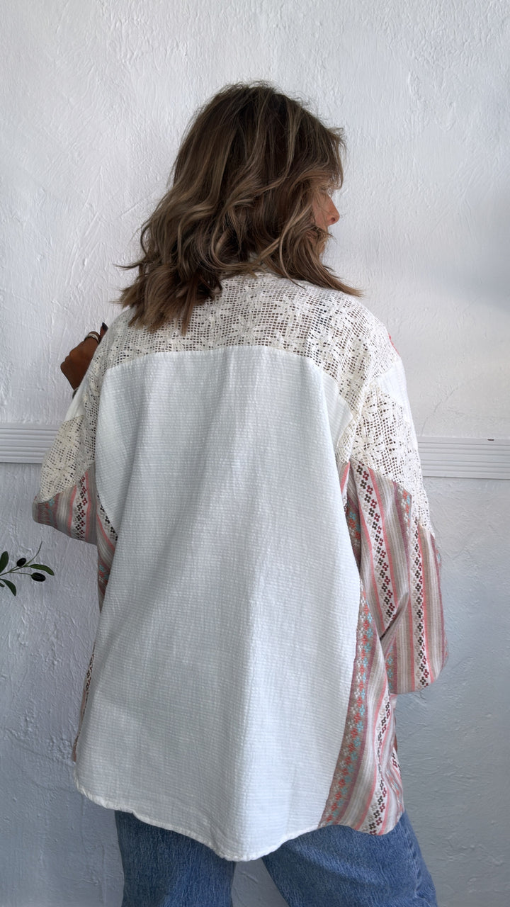 Willa Layered Vest Top, Taupe/Pink