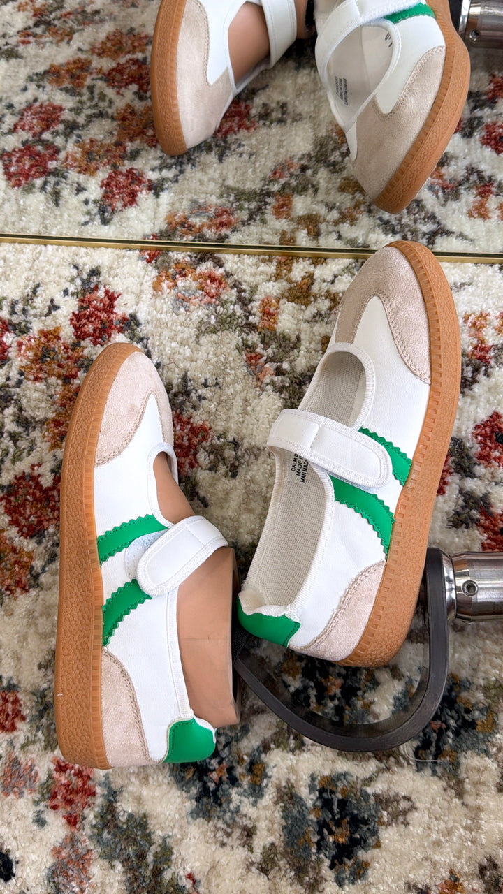 My Mary Jane Sneaker, White/Green