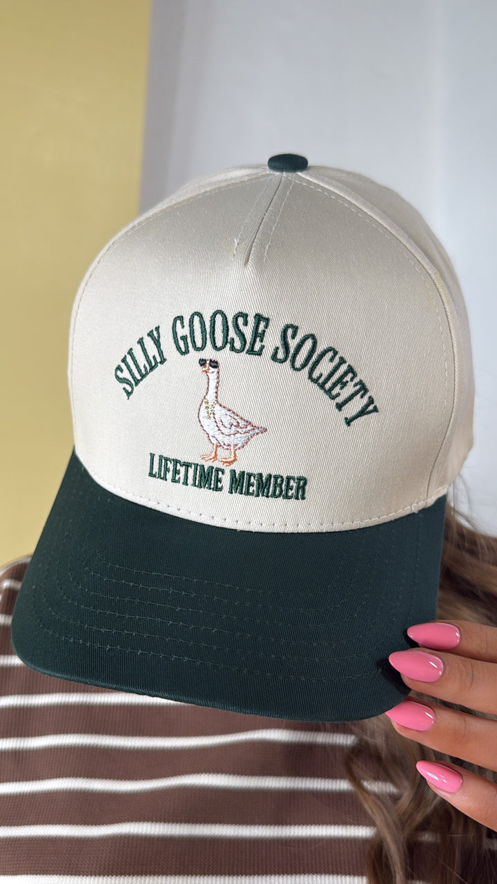 Silly Goose Society Ball Cap, Green/ Natural
