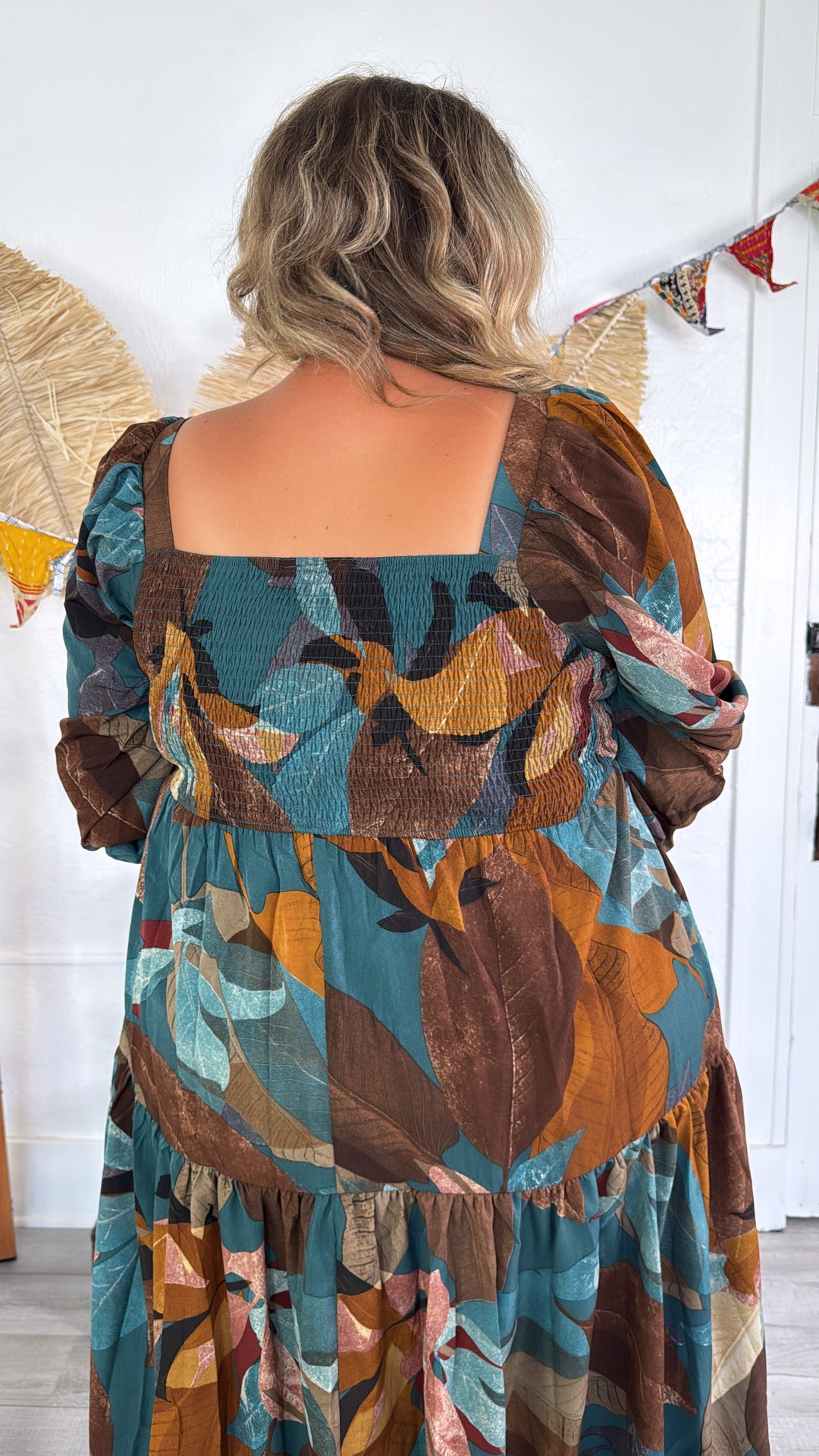 Dress To Impress Printed Maxi Dress, Teal