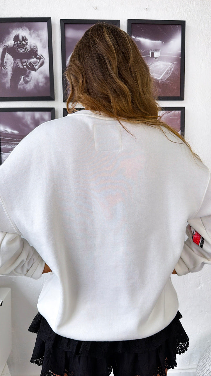 Buckeye Blitz Long Sleeve Crewneck, White