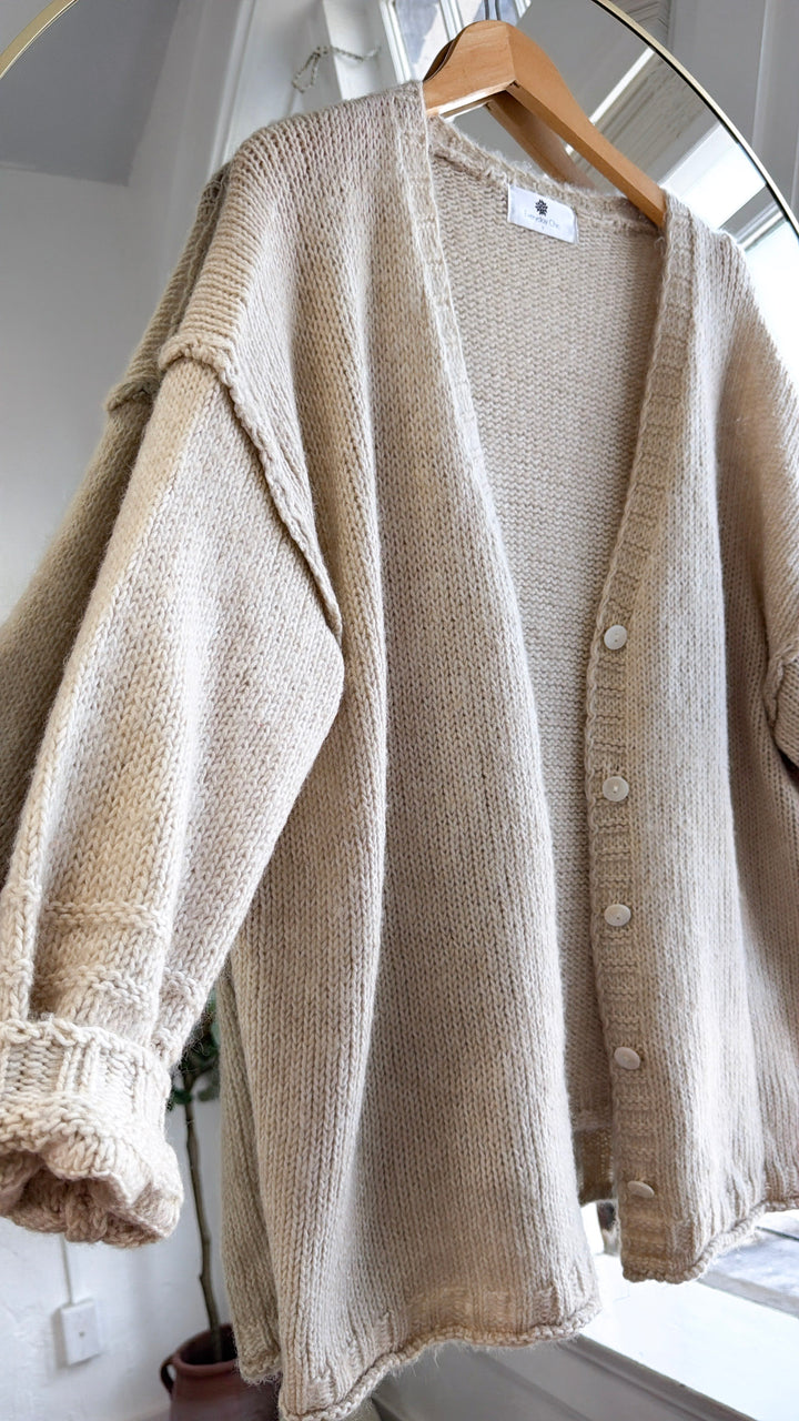 Oversized Knit Cardigan, Oatmeal