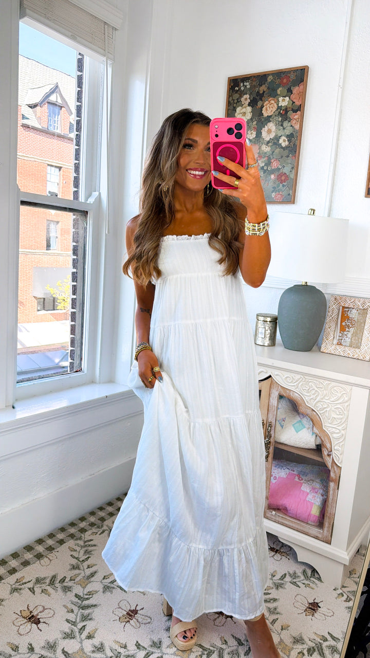 Bailee Open Back Maxi Dress, Off White