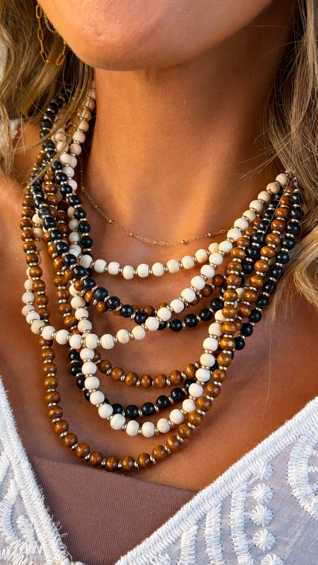 Beaded Layers Necklace, Mutli