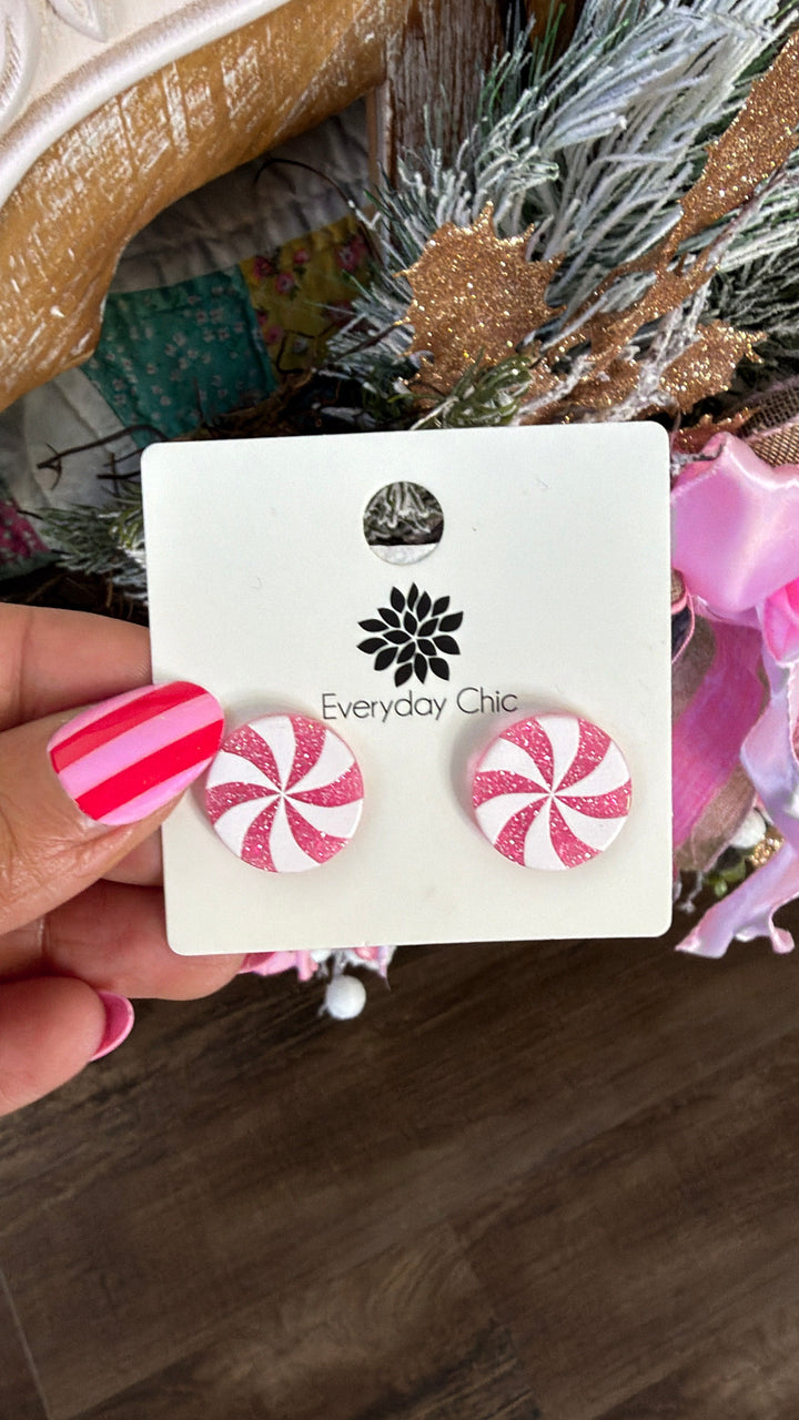 Candy Cane Stud Earring