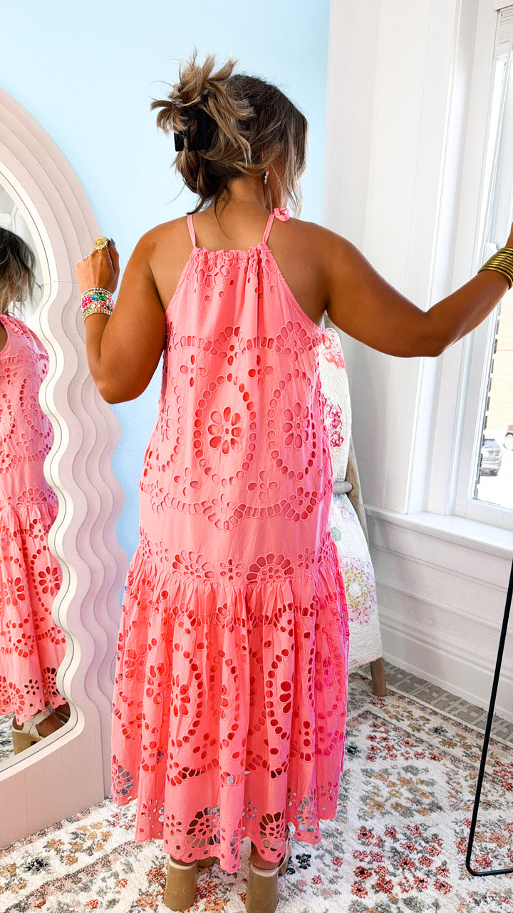 Isla Bay Midi Dress, Coral Strawberry