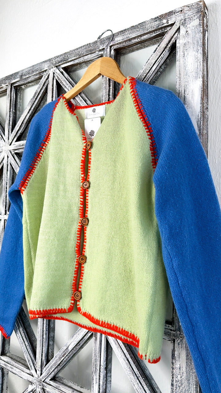 Raspberry Knit Cardigan, Honeydew