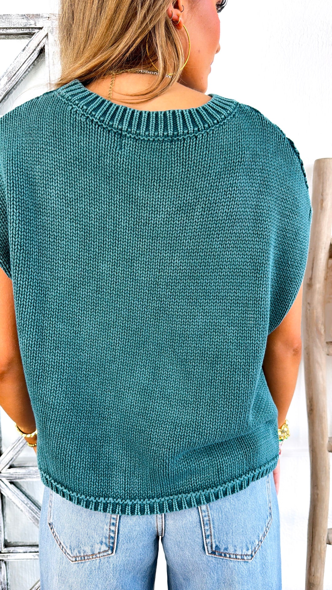 Wild Heart Sweater Tank, Teal Green