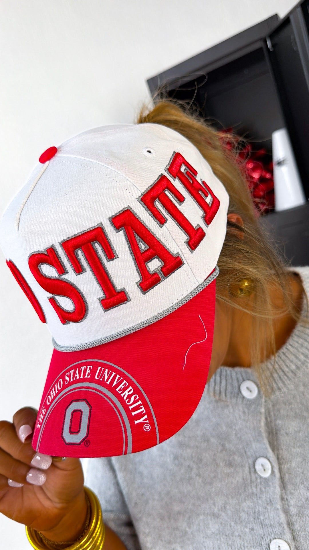 Ohio State Game Day Glory Cap, White/Red