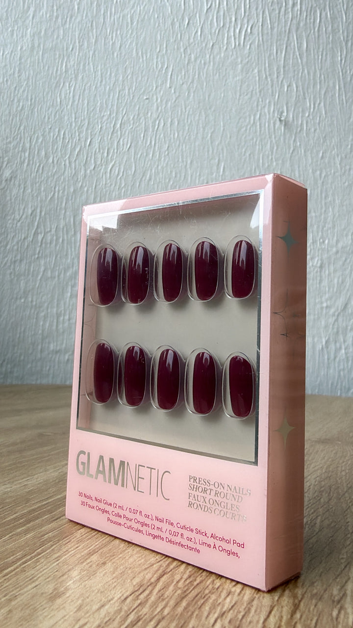 Glamnetic Press On Nails, Berry Maroon