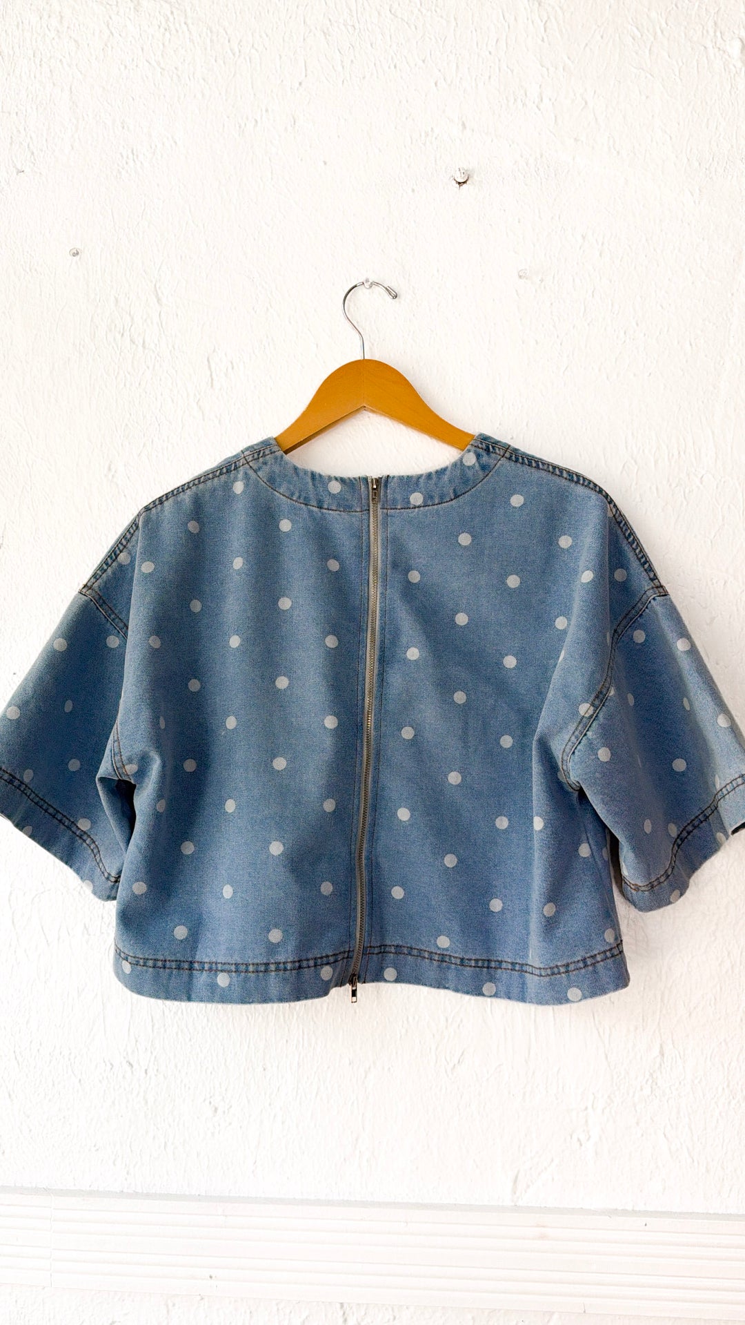 Polka Dot Girl Crop Top, Denim