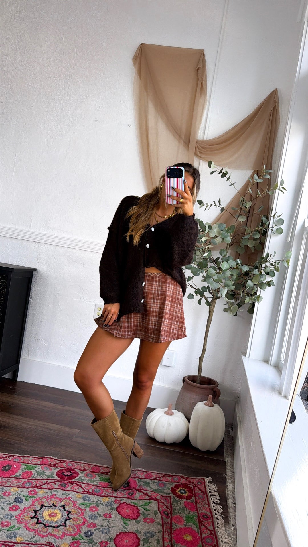 Oversized Knit Cardigan, Espresso