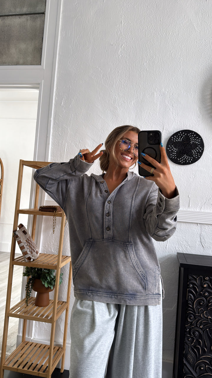 Campfire Nights Hoodie, Washed Denim