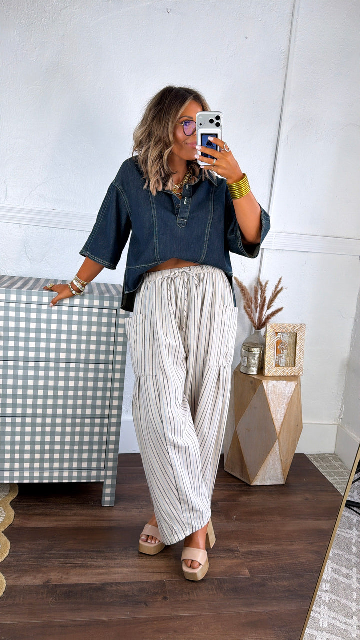 Light Skies Striped Pant, Natural Combo