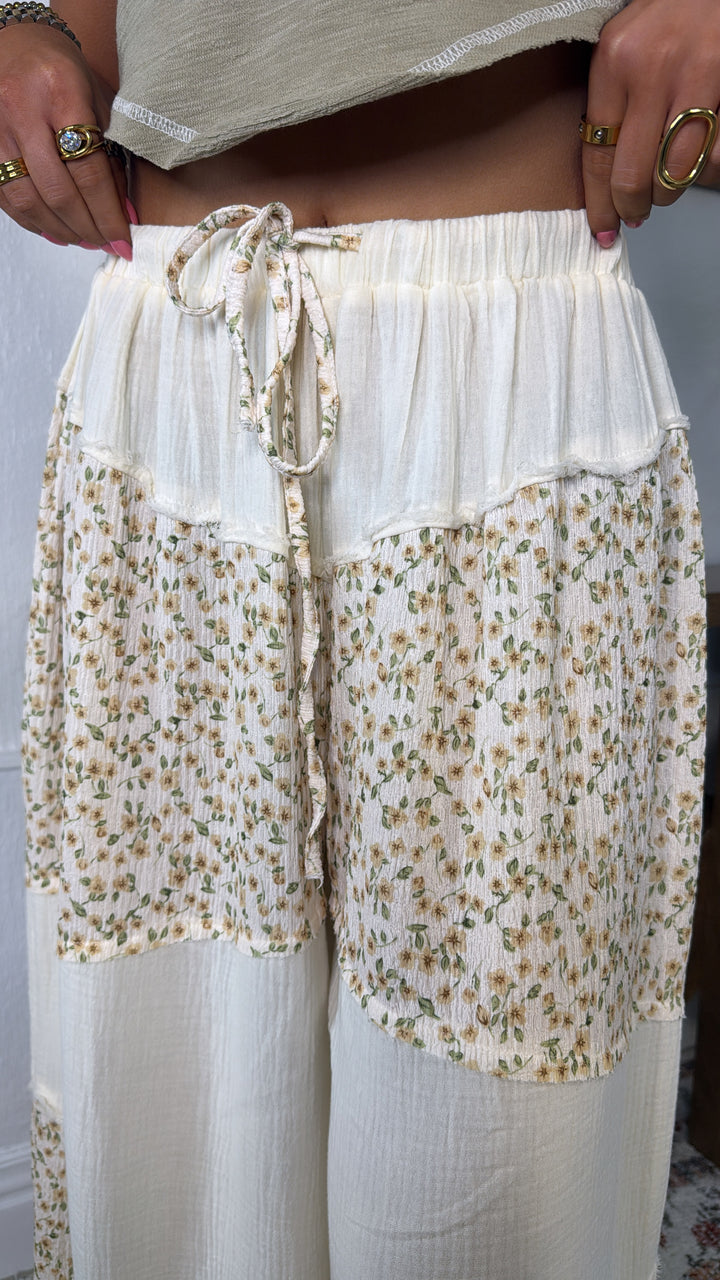 Ivy Oaks Floral Pant, Natural