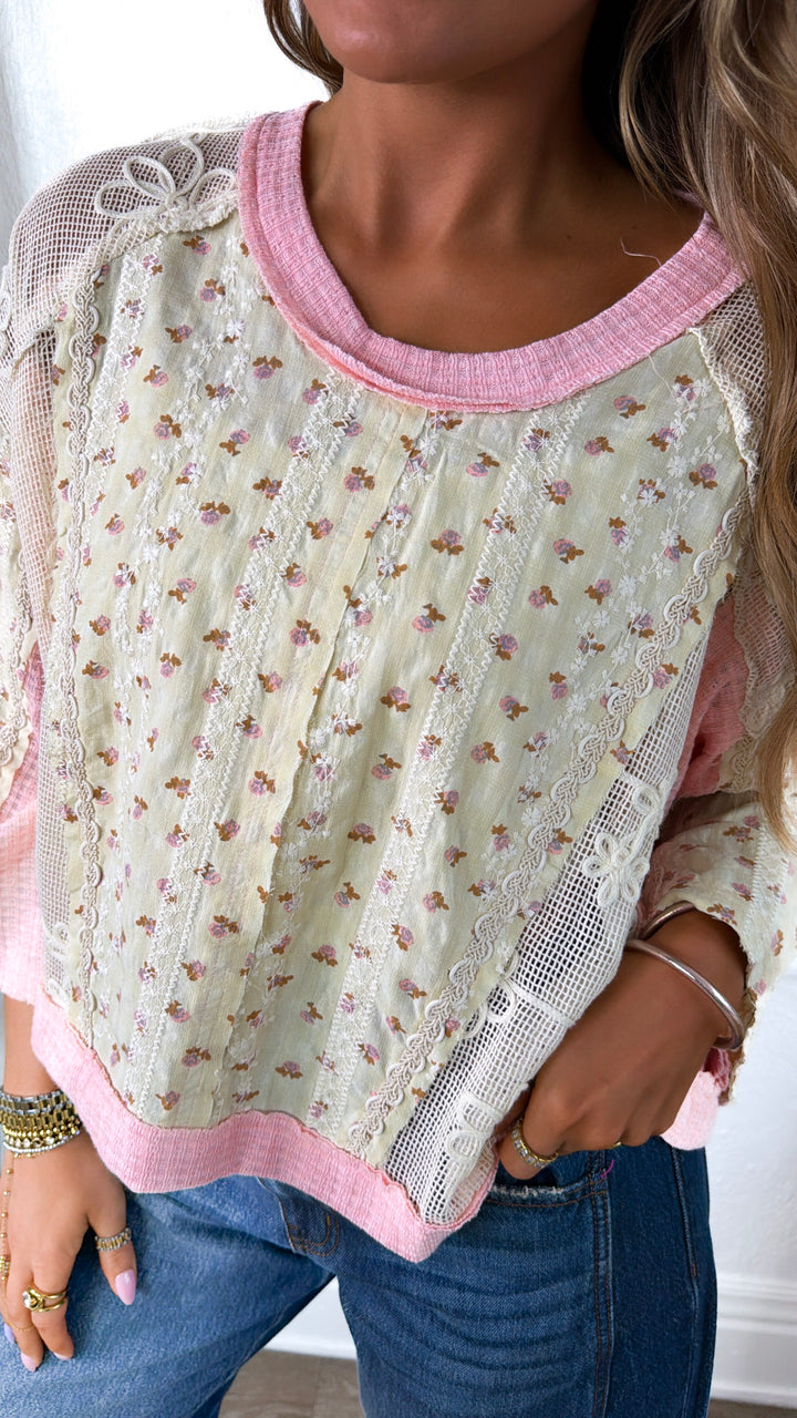 Golden Petal Blouse, Peach Pink