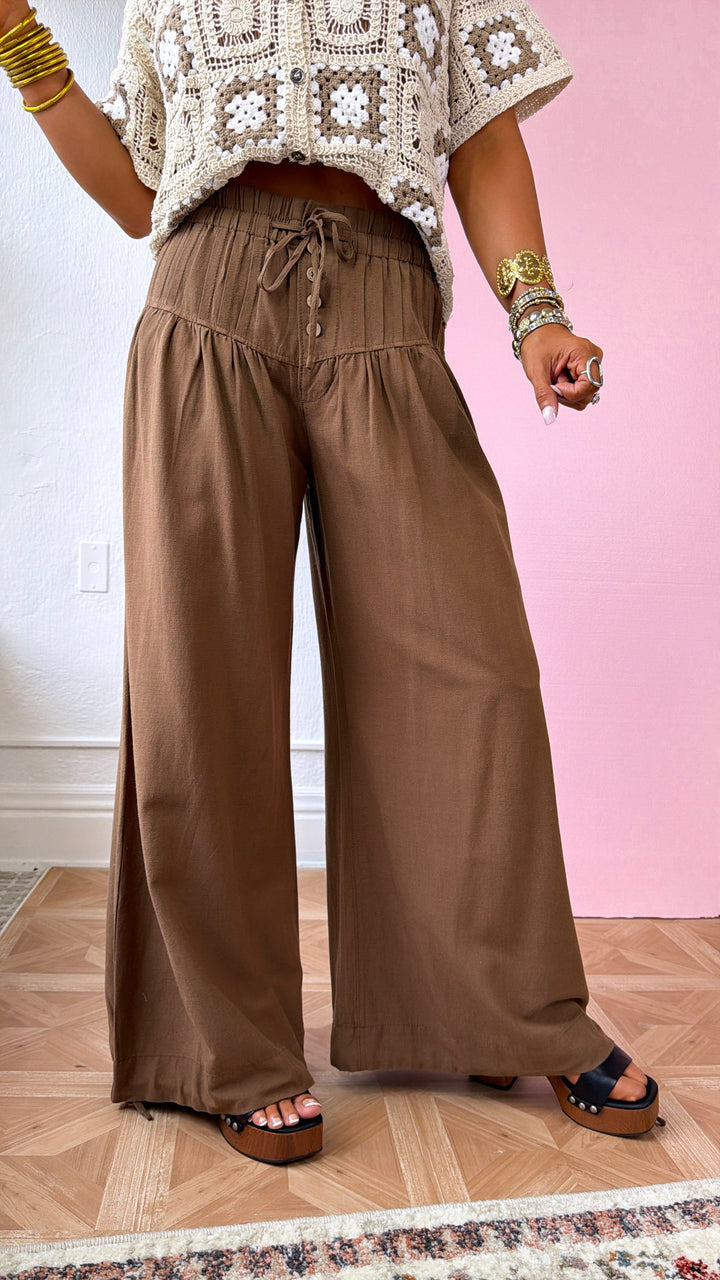 Soft Sands Linen Pants, Toffee