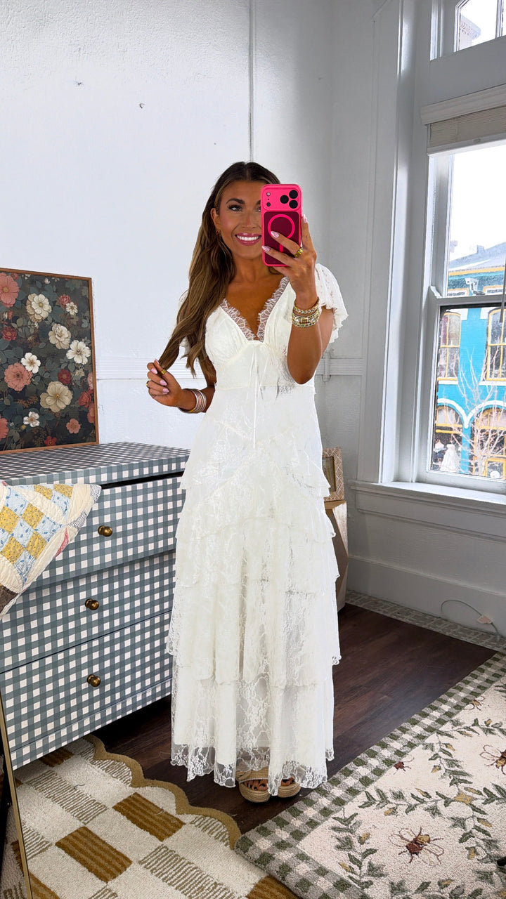 Soft Cloud Ruffle Dress, Ivory