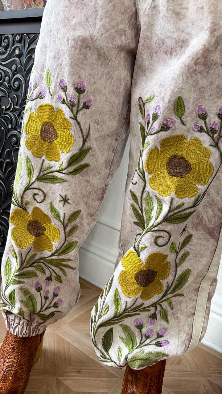 Marbled Sunflower Joggers, Mauve Marble