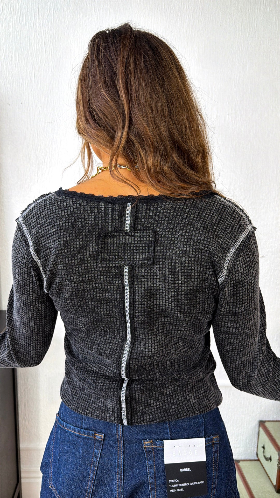 Simple Small Shop Icon Adore You Waffle Knit Top, Black – Everyday Chic Boutique