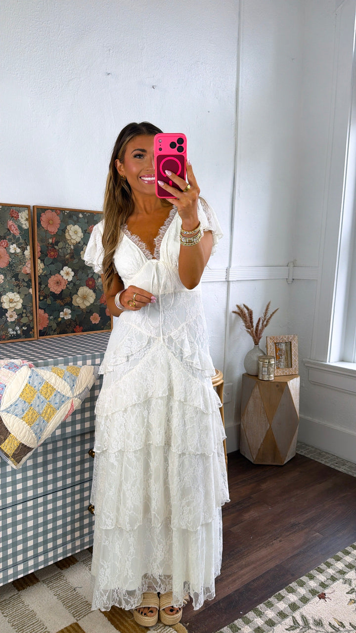 Soft Cloud Ruffle Dress, Ivory