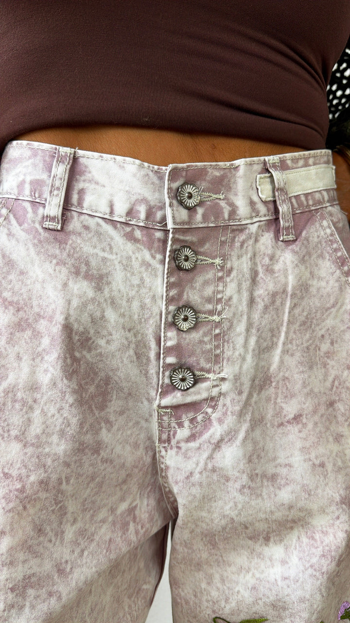 Marbled Sunflower Joggers, Mauve Marble