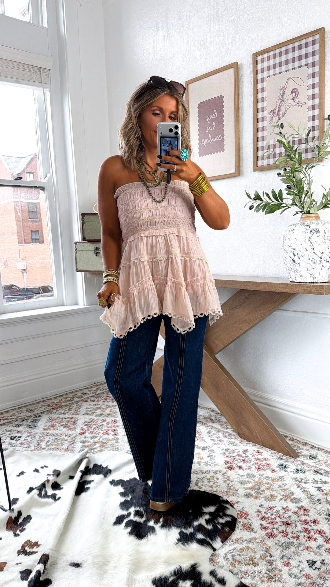 Daisy Day Ruffled Top, Blush