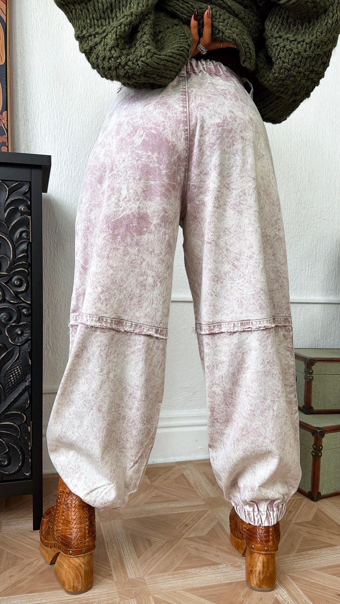 Marbled Sunflower Joggers, Mauve Marble