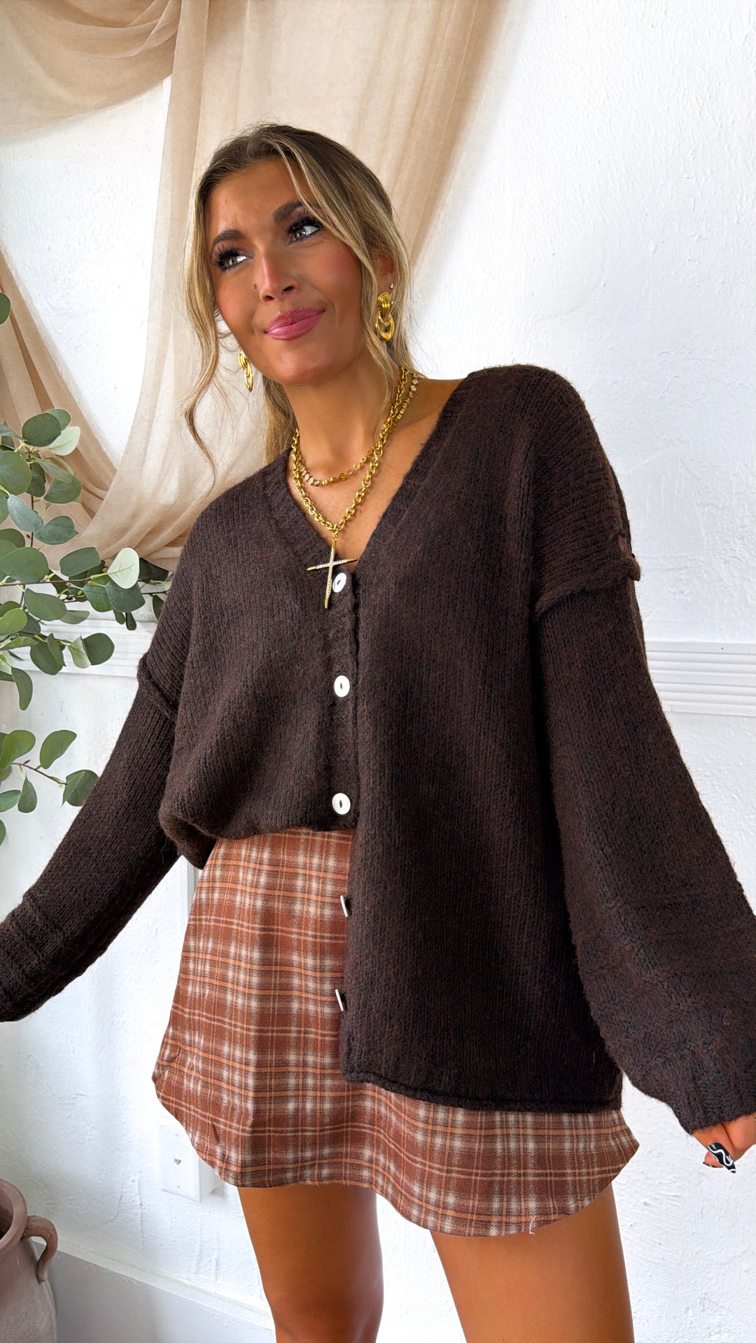 Wildwood Plaid Skirt, Chocolate Plaid