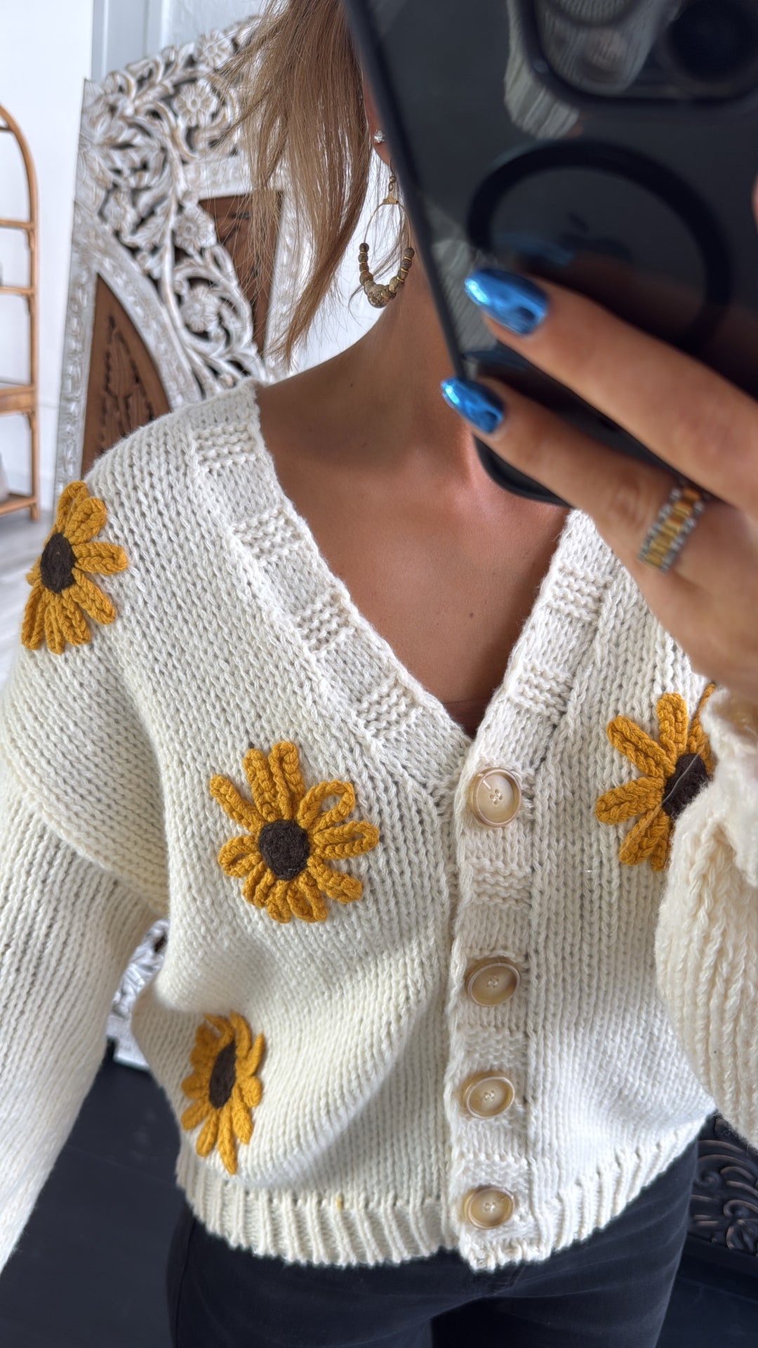 Sunflower Fields Cardigan, Cream