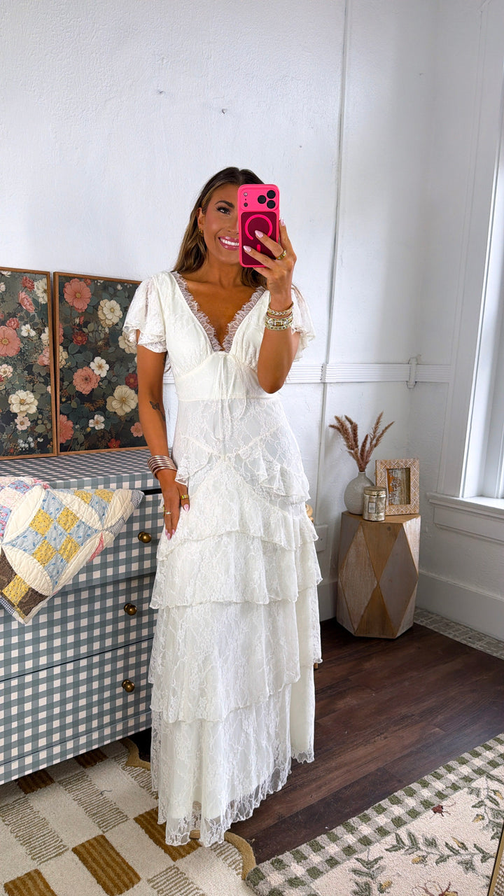 Soft Cloud Ruffle Dress, Ivory