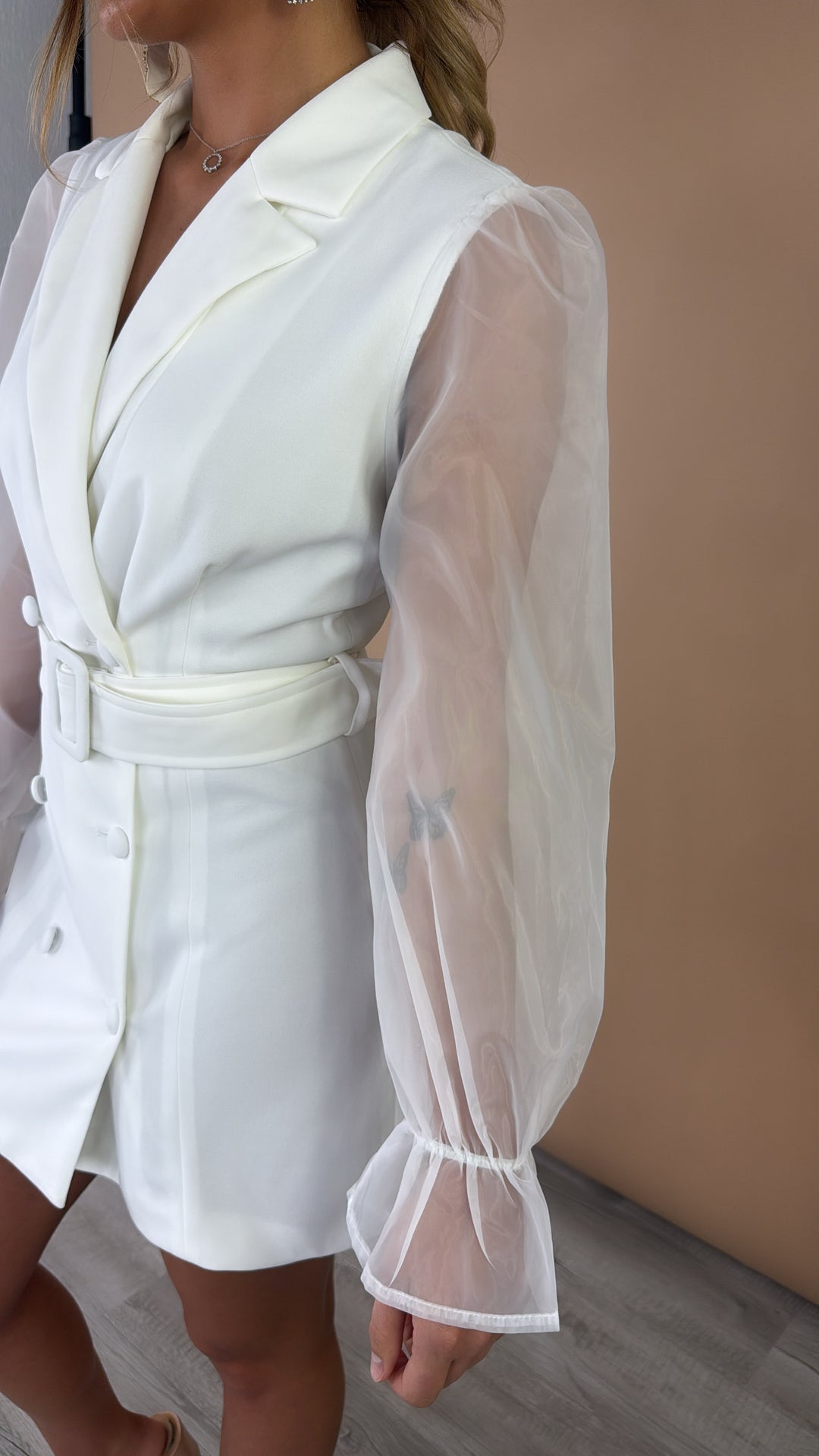 Let's Meet Up Blazer Dress, White Medium Let's Meet Up Blazer Dress, White Medium